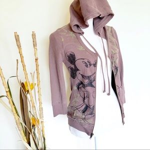 Disney | Mickey Mouse zip up thermal hoodie shirt